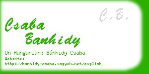 csaba banhidy business card