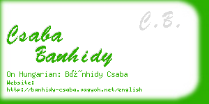 csaba banhidy business card